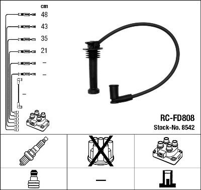 Комплект проводов NGK, RCFD808