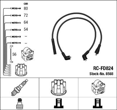 Комплект проводов NGK, RCFD824