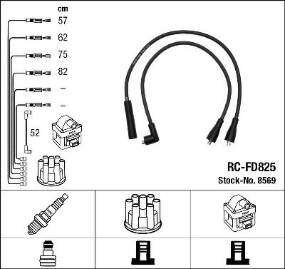 Комплект проводов NGK, RCFD825