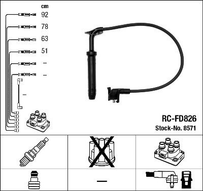 Комплект проводов NGK, RCFD826