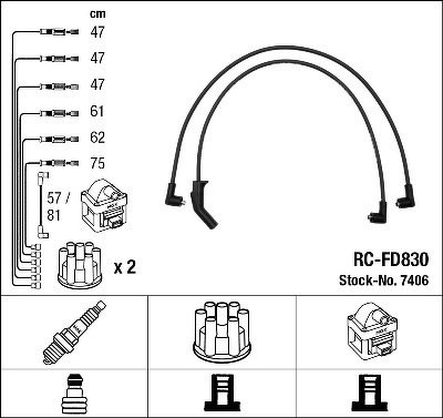 Комплект проводов NGK, RCFD830