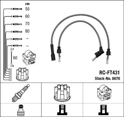 Провода высоковольтные NGK, RCFT431