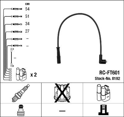Комплект проводов NGK, RCFT601