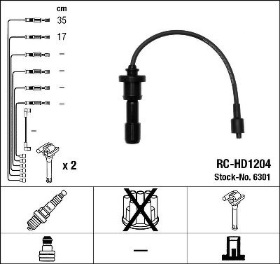 Комплект проводов NGK, RCHD1204