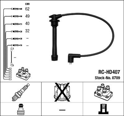 Комплект проводов NGK, RCHD407