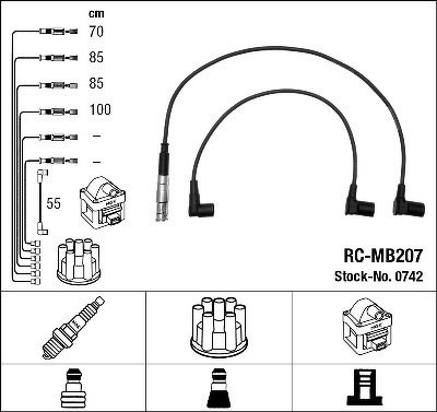 Комплект проводов NGK, RCMB207