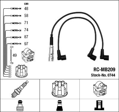 Провода высоковольтные NGK, RCMB209