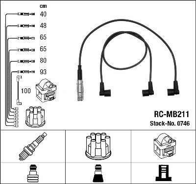 Комплект проводов NGK, RCMB211