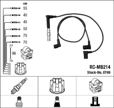 Комплект проводов NGK, RCMB214