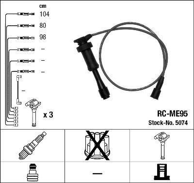 Комплект проводов NGK, RCME95