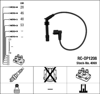 Комплект проводов NGK, RCOP1208