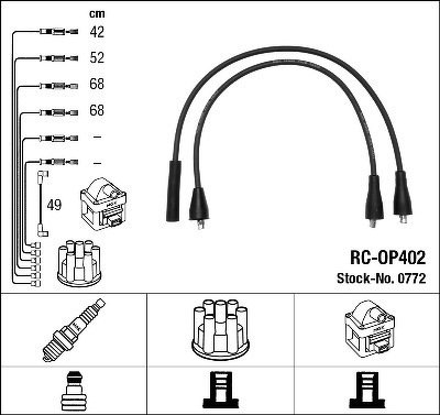 Провода высоковольтные NGK, RCOP402