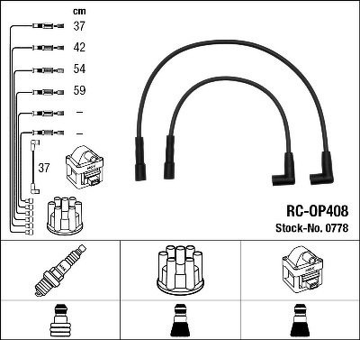 Комплект проводов NGK, RCOP408