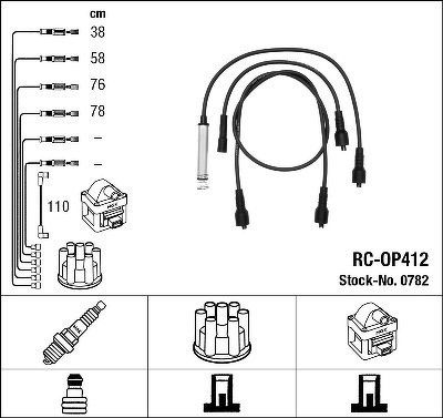 Комплект проводов NGK, RCOP412