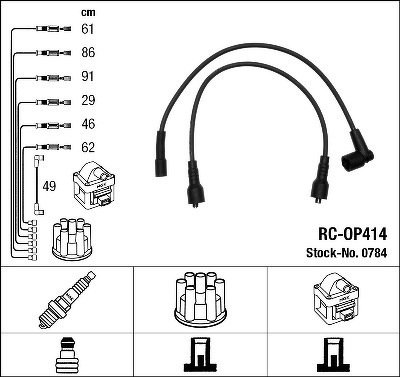 Комплект проводов NGK, RCOP414