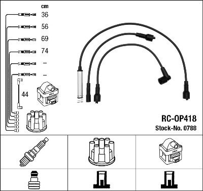 Комплект проводов NGK, RCOP418