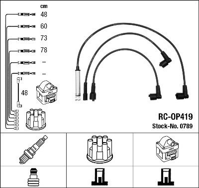 Провода высоковольтные NGK, RCOP419