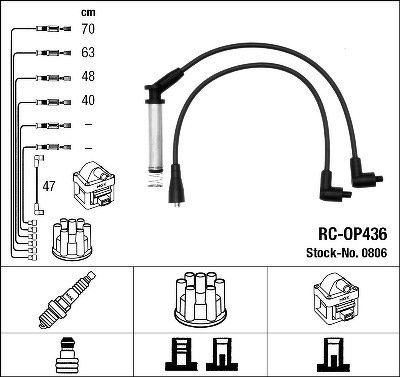 Провода высоковольтные NGK, RCOP436
