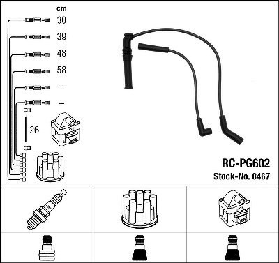 Провода высоковольтные NGK, RCPG602