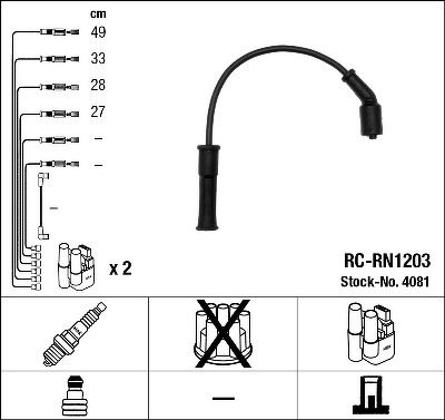 Комплект проводов NGK, RCRN1203