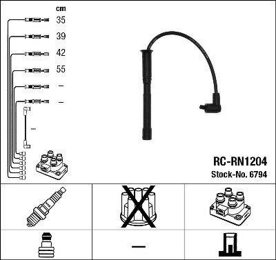 Комплект проводов NGK, RCRN1204