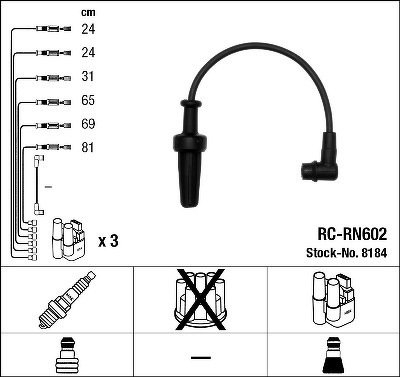 Провода высоковольтные NGK, RCRN602