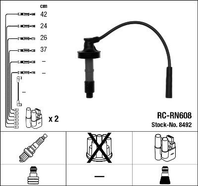 Комплект проводов NGK, RCRN608