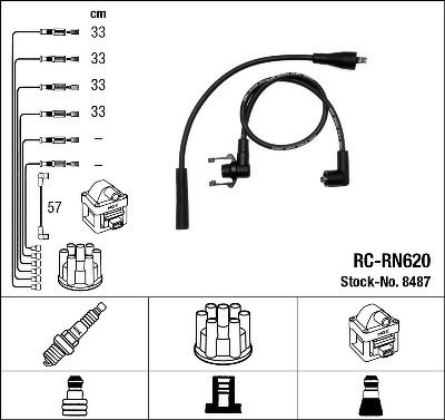 Комплект проводов NGK, RCRN620
