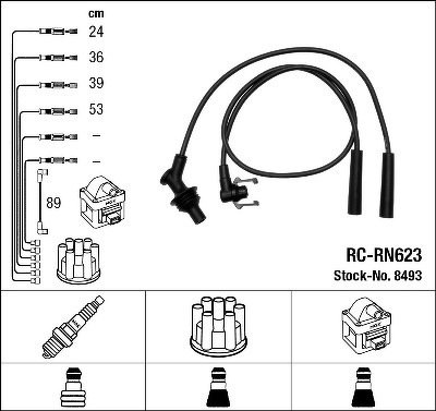 Провода высоковольтные NGK, RCRN623