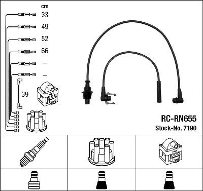 Комплект проводов NGK, RCRN655