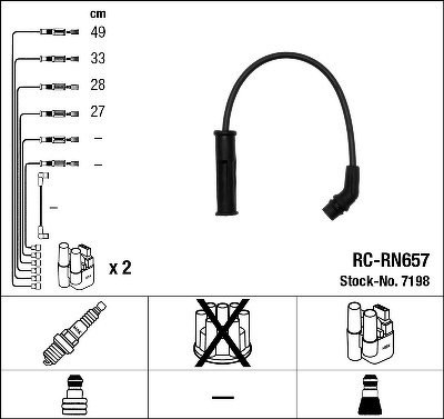 Комплект проводов NGK, RCRN657