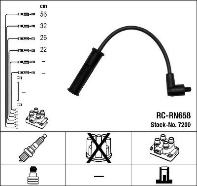 Комплект проводов NGK, RCRN658