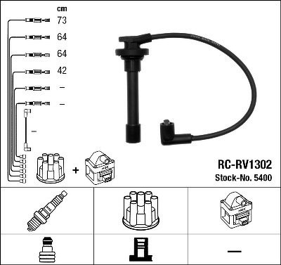 Комплект высоковольтных проводов NGK, RCRV1302