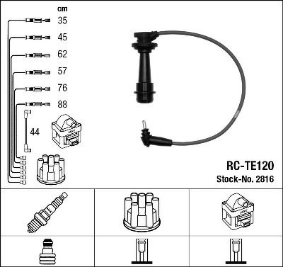 Комплект высоковольтных проводов NGK, RCTE120