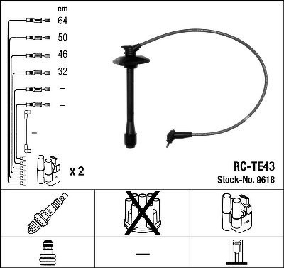 Комплект проводов NGK, RCTE43