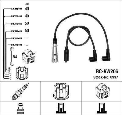 Провода высоковольтные NGK, RCVW206