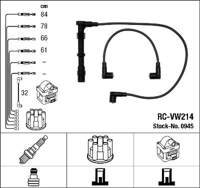 Комплект проводов NGK, RCVW214