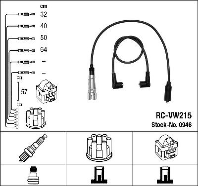 Комплект проводов NGK, RCVW215