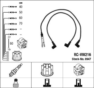 Комплект проводов NGK, RCVW216