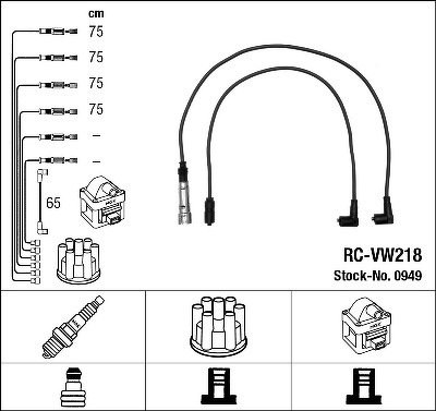 Комплект проводов NGK, RCVW218