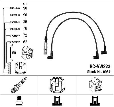 Комплект проводов NGK, RCVW223