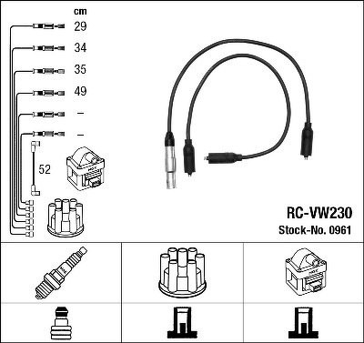 Комплект проводов NGK, RCVW230