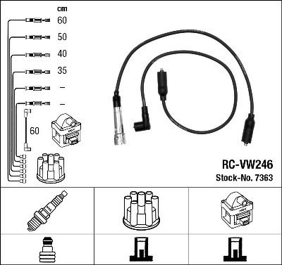 Комплект проводов NGK, RCVW246