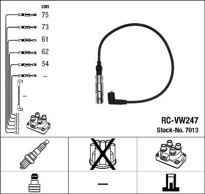 Комплект проводов NGK, RCVW247