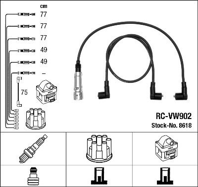 Комплект проводов NGK, RCVW902