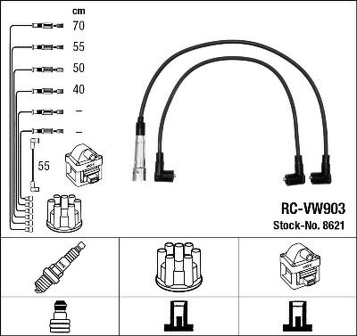 Комплект проводов NGK, RCVW903