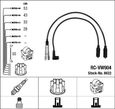 Комплект проводов NGK, RCVW904