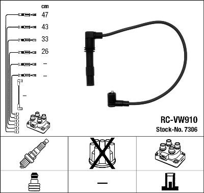 Комплект проводов NGK, RCVW910