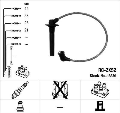 Комплект проводов NGK, RCZX52