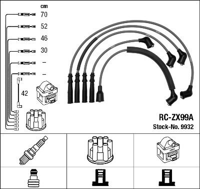 Комплект проводов NGK, RCZX99A